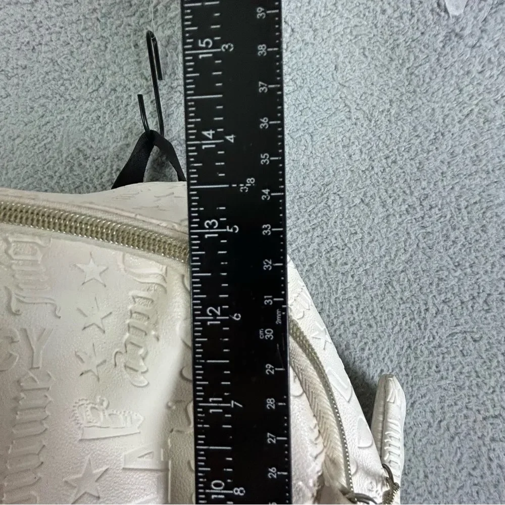 Juicy Couture White/Ivory Embossed Logo Backpack